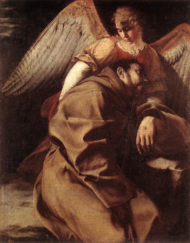 GENTILESCHI, Orazio St Francis Supported by an Angel sdgh